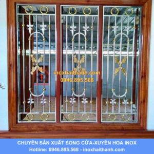 song cửa inox, xuyên hoa inox