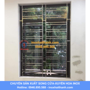 song cửa inox, xuyên hoa inox