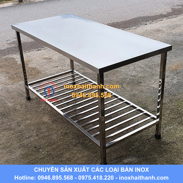 bàn inox có 1 giá nan dưới