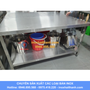 bàn inox có 1 giá phẳng dưới