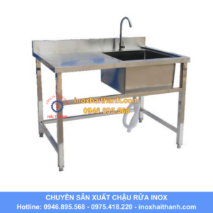 chậu rửa inox 1 hố có bàn