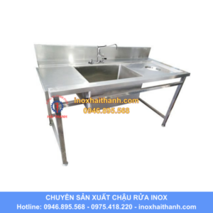 chậu rửa inox 1 hố có bàn