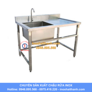 chậu rửa inox 1 hố có bàn