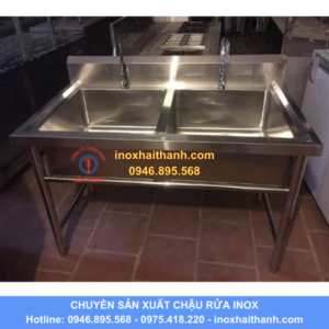 chậu rửa inox 2 hố