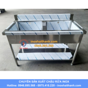 chậu rửa inox 2 hố