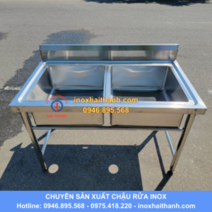 chậu rửa inox 2 hố