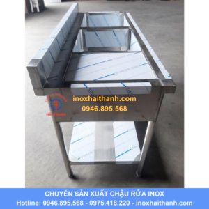 chậu rửa inox 2 hố có bàn