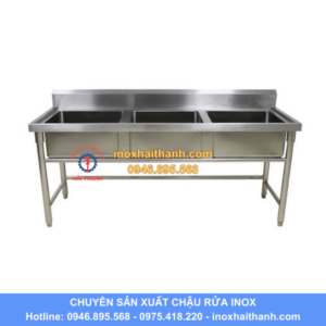 chậu rửa inox 3 hố