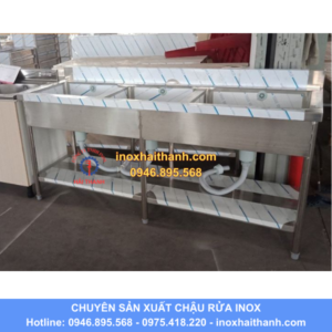 chậu rửa inox 3 hố