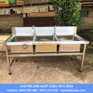 chậu rửa inox 3 hố