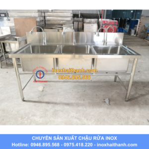 chậu rửa inox 3 hố