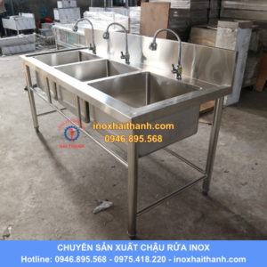 chậu rửa inox 3 hố