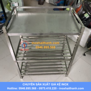 giá kệ nan inox 3 tầng