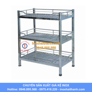 giá kệ nan inox 3 tầng