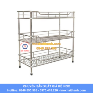 giá kệ nan inox 3 tầng