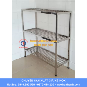 giá kệ nan inox 3 tầng