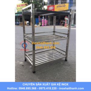 giá kệ nan inox 3 tầng