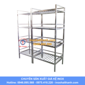 giá kệ nan inox 4 tầng