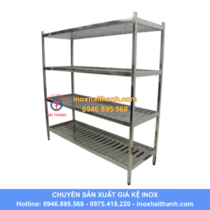 giá kệ nan inox 4 tầng