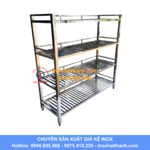 giá kệ nan inox 4 tầng