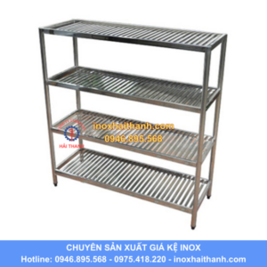 giá kệ nan inox 4 tầng