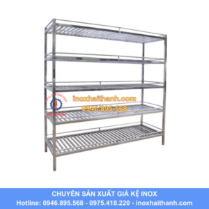 giá kệ nan inox 5 tầng