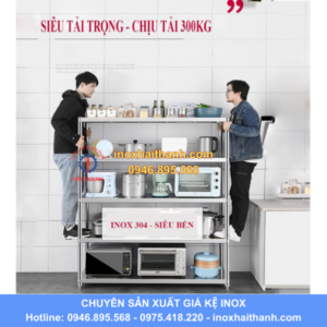 giá kệ phẳng inox 5 tầng