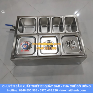 thùng đá inox có khay topping