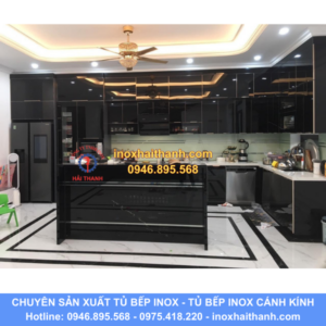 tủ bếp inox cánh kính