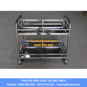 xe đẩy inox 2 tầng