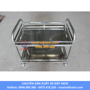 xe đẩy inox 2 tầng