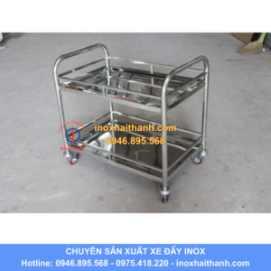 xe đẩy inox 2 tầng