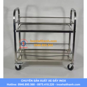 xe đẩy inox 2 tầng