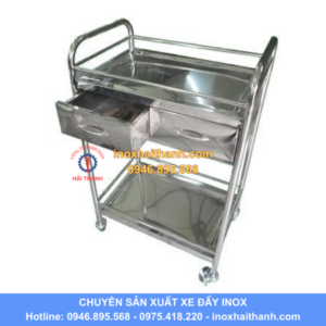 xe đẩy inox 2 tầng