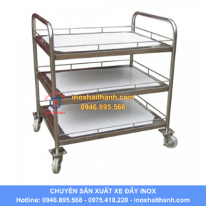 xe đẩy inox 3 tầng