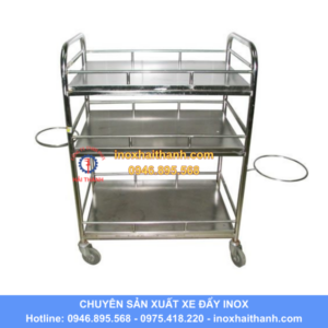 xe đẩy inox 3 tầng